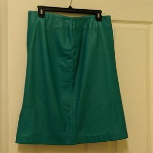 Kelly Green leather skirt